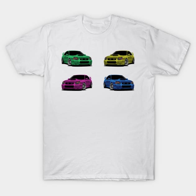 Subaru Impreza - X4 Car T-Shirt by Car_Designer